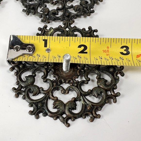 Vtg Allison Drawer Pull Knob Backplate Escutcheon Ornate Japan Lot of 4 - Picture 14 of 16